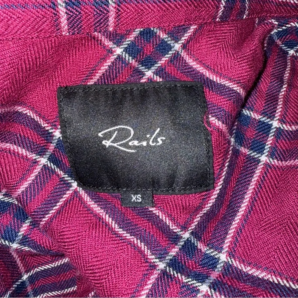 Rails Hunter Button-Up Shirt Merlot Navy White Plaid Size XS